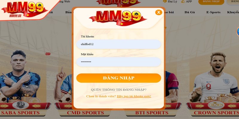 Vào web MM99 đúng link chuẩn để tiến hành đăng nhập game